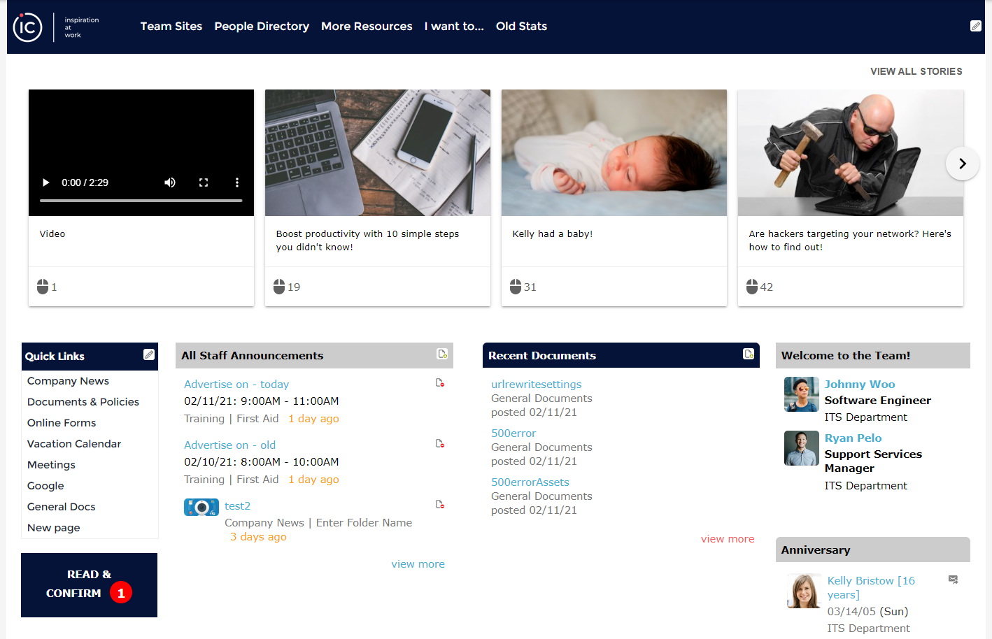 Pages – Intranet Connections