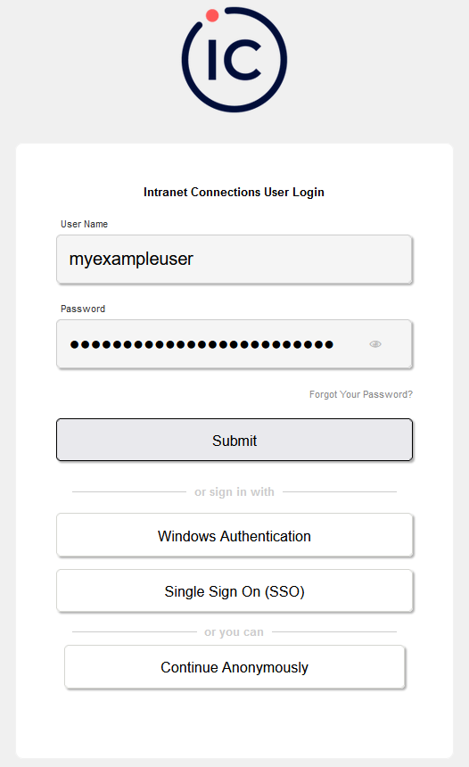 A screenshot of a login form Description automatically generated